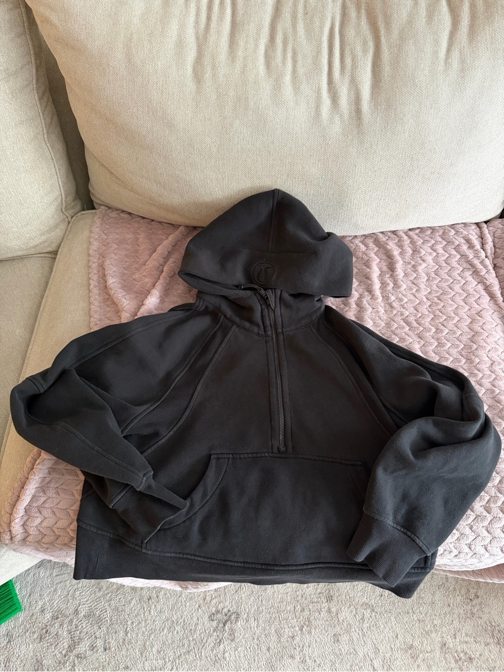 lululemon athletica Black Half-Zip Hooded Sweatshirt